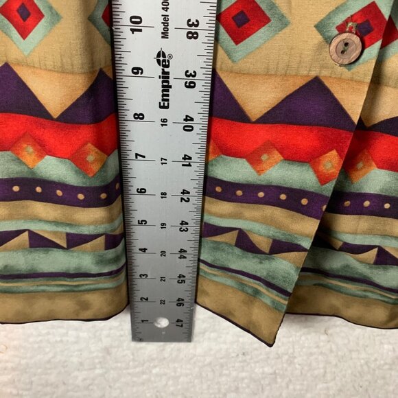VTG J. Stevens by Carol Escritor Women's Aztec Print‎ Button Front Shirt Dress 6 - Picture 9 of 14